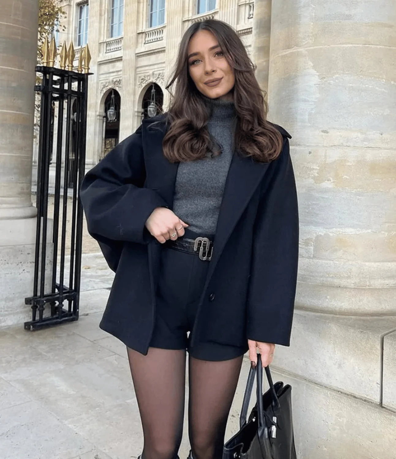 Ladies Oversized Coat - Wool Blend - Wide Lapels - Button Closure - Hip Length Comfort Fit - Image 10