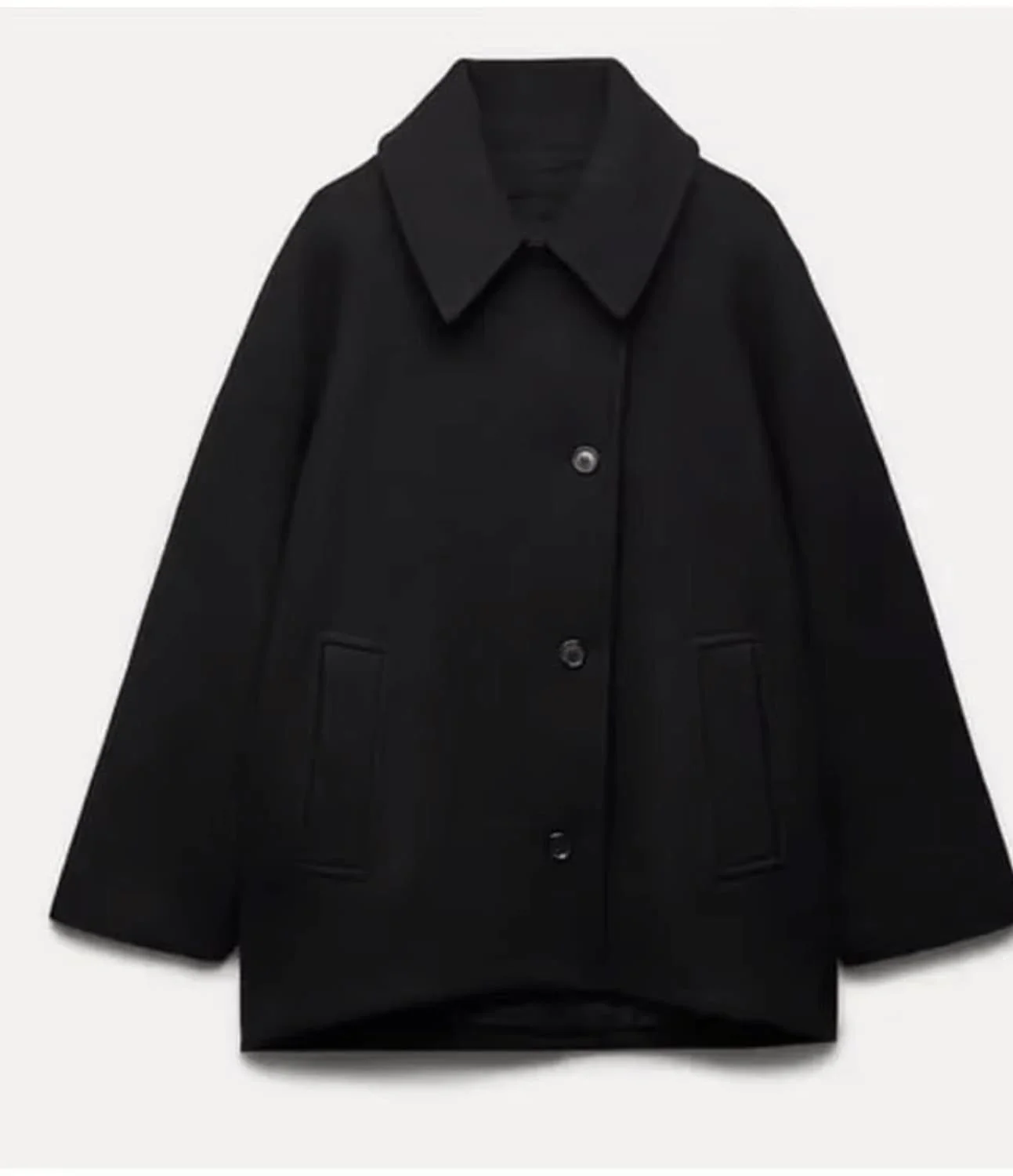 Ladies Oversized Coat - Wool Blend - Wide Lapels - Button Closure - Hip Length Comfort Fit - Image 15