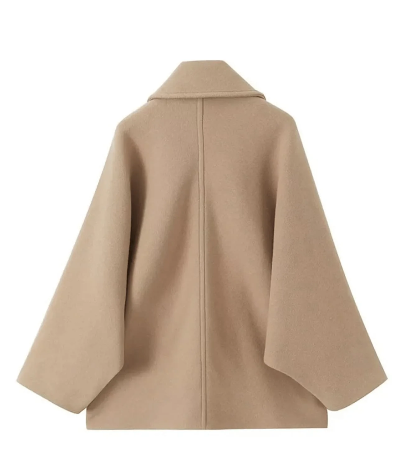 Ladies Oversized Coat - Wool Blend - Wide Lapels - Button Closure - Hip Length Comfort Fit - Image 7