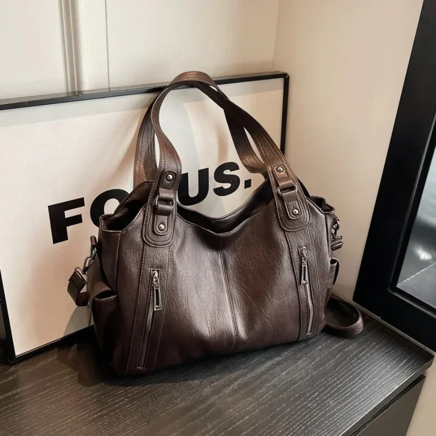 Ladies Handbag – Structured Design – Multiple Compartments – Metal Details – Hand/Shoulder Carryable - Image 17