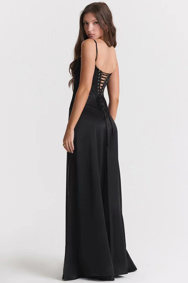 Ladies Evening Dress – Luxury Fabric – Slim Fit – Spaghetti Straps – Open Back – Maxi Length - Image 2