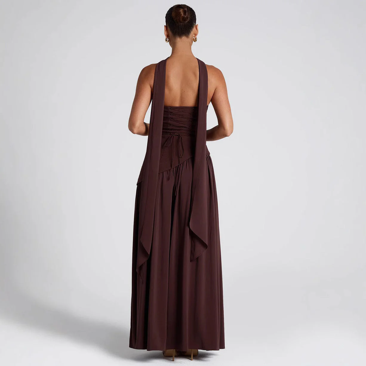 Women's Evening Dress – Strapless – Asymmetrical Bodice – Flowy Skirt – Elegant Split - Image 4