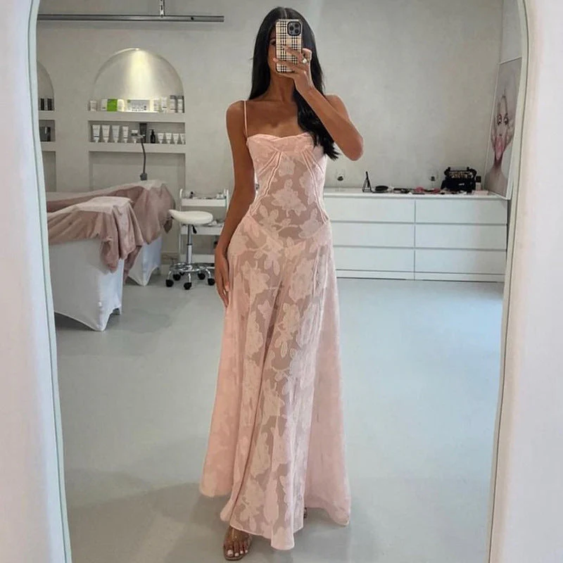Women's Evening Dress – Strapless Neckline – Floral Appliqué – Elegant Flared Fit - Image 2