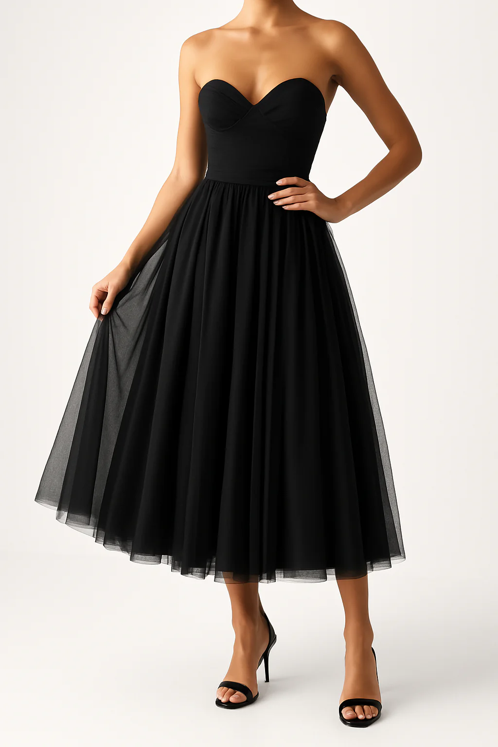Ladies Evening Dress – Tulle – Strapless – Sweetheart Neckline – A-line Fit - Image 2