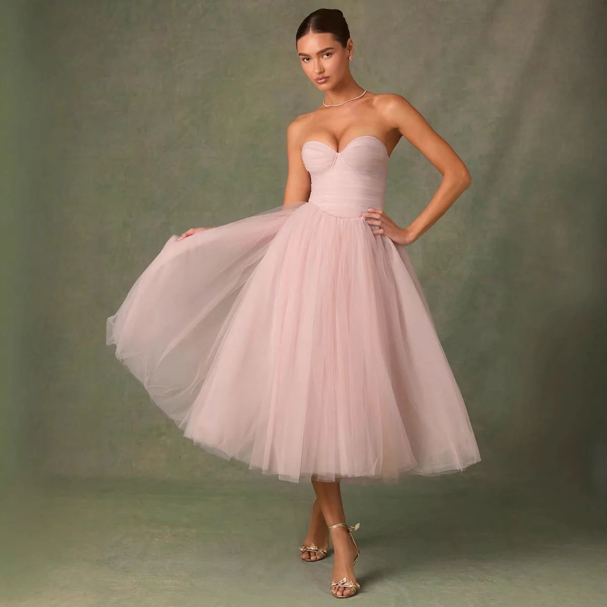Ladies Evening Dress – Tulle – Strapless – Sweetheart Neckline – A-line Fit - Image 3