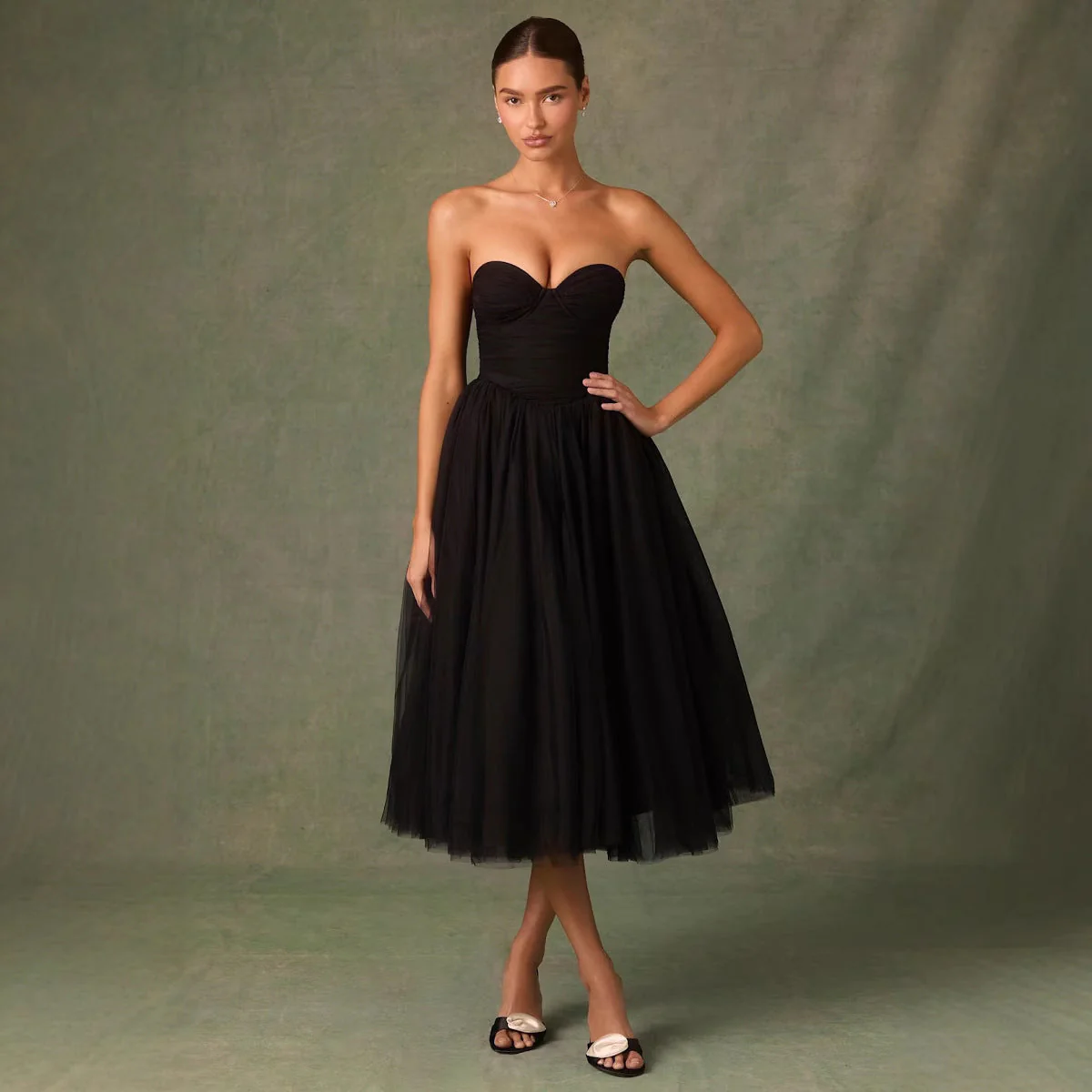 Ladies Evening Dress – Tulle – Strapless – Sweetheart Neckline – A-line Fit - Image 4
