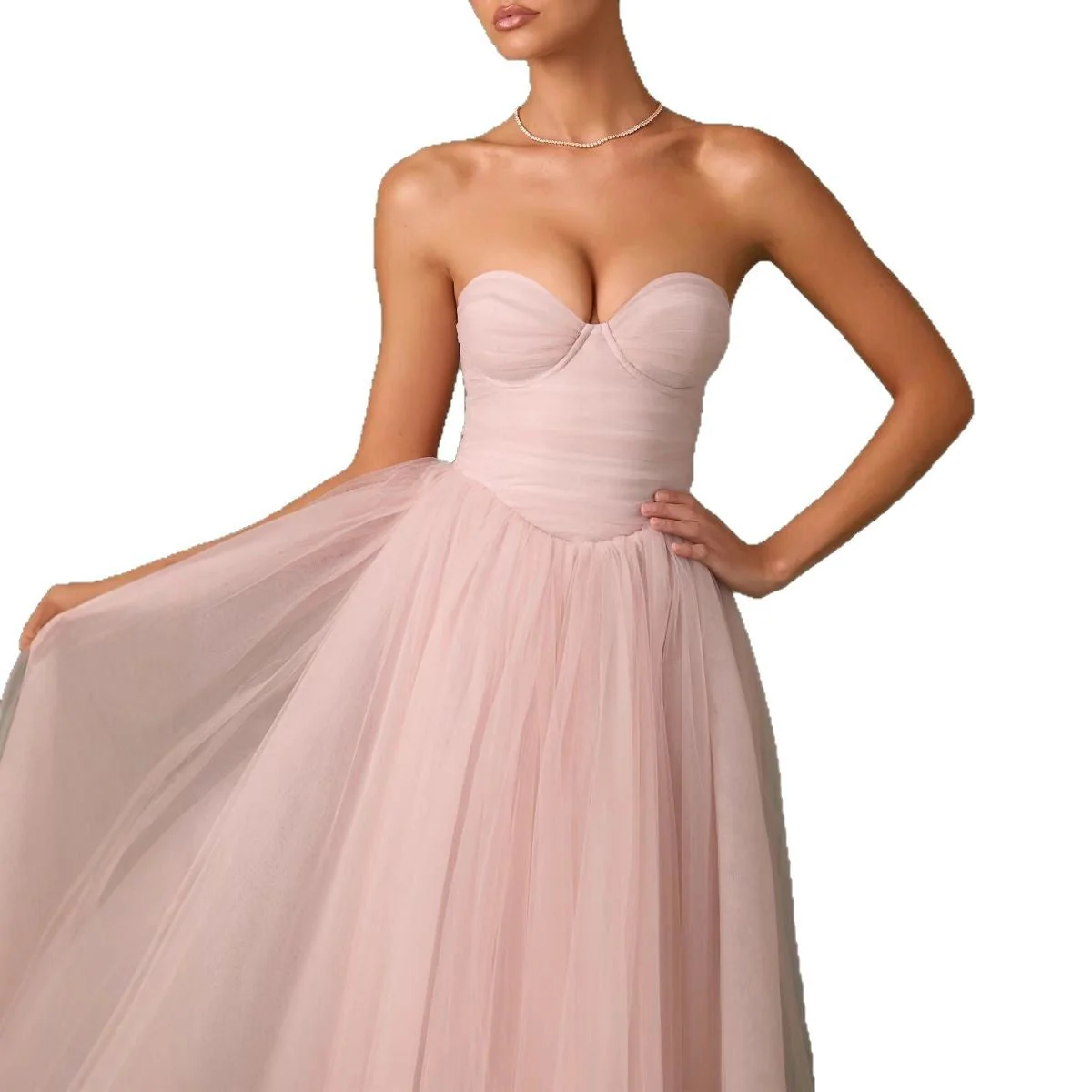 Ladies Evening Dress – Tulle – Strapless – Sweetheart Neckline – A-line Fit - Image 7