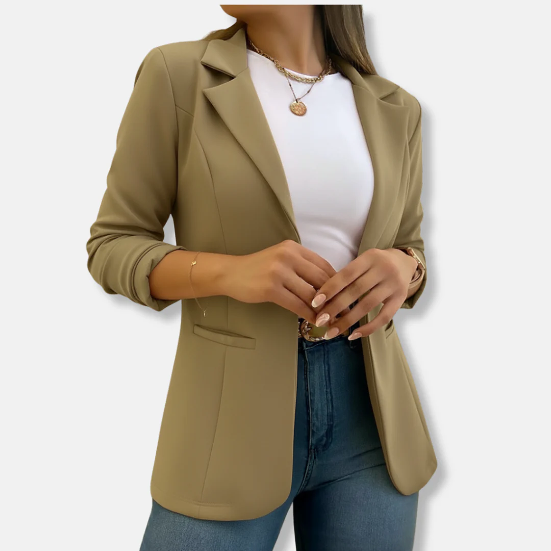 Ladies Blazer – Tailored Fit – Three-Quarter Sleeve – Classic Lapels – Flap Pockets - Image 3