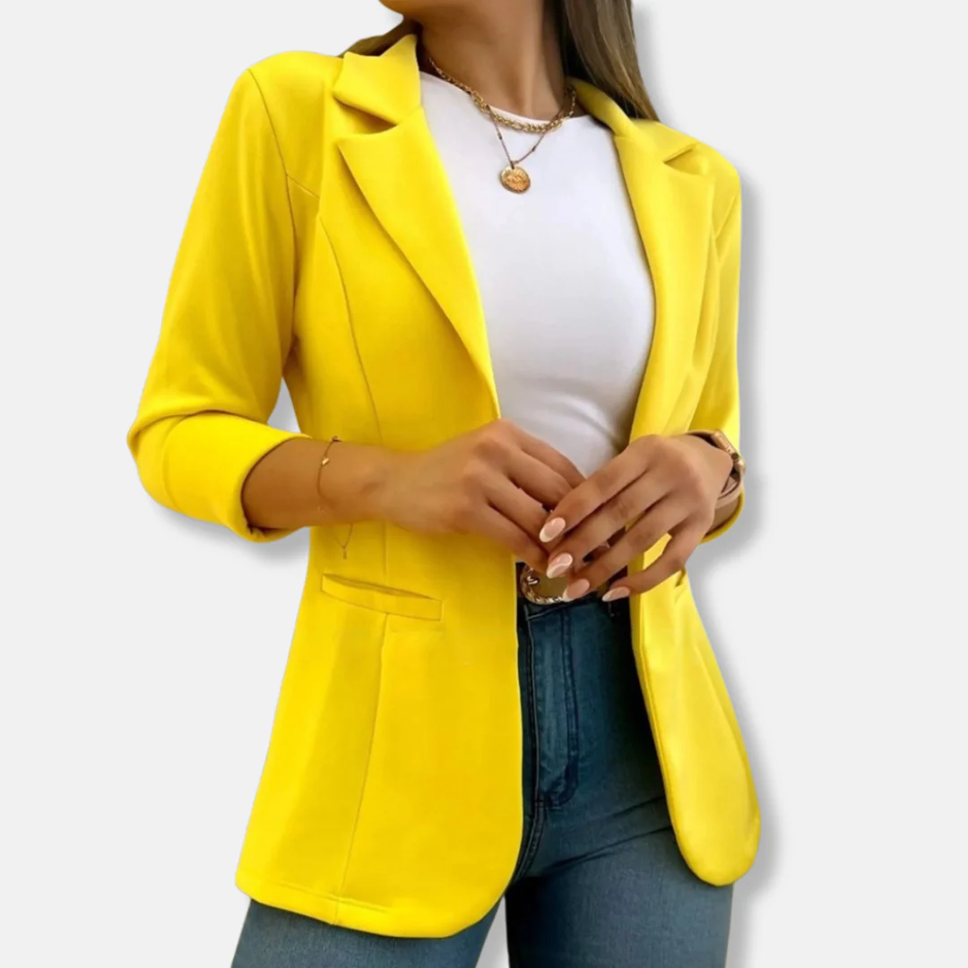 Ladies Blazer – Tailored Fit – Three-Quarter Sleeve – Classic Lapels – Flap Pockets - Image 4