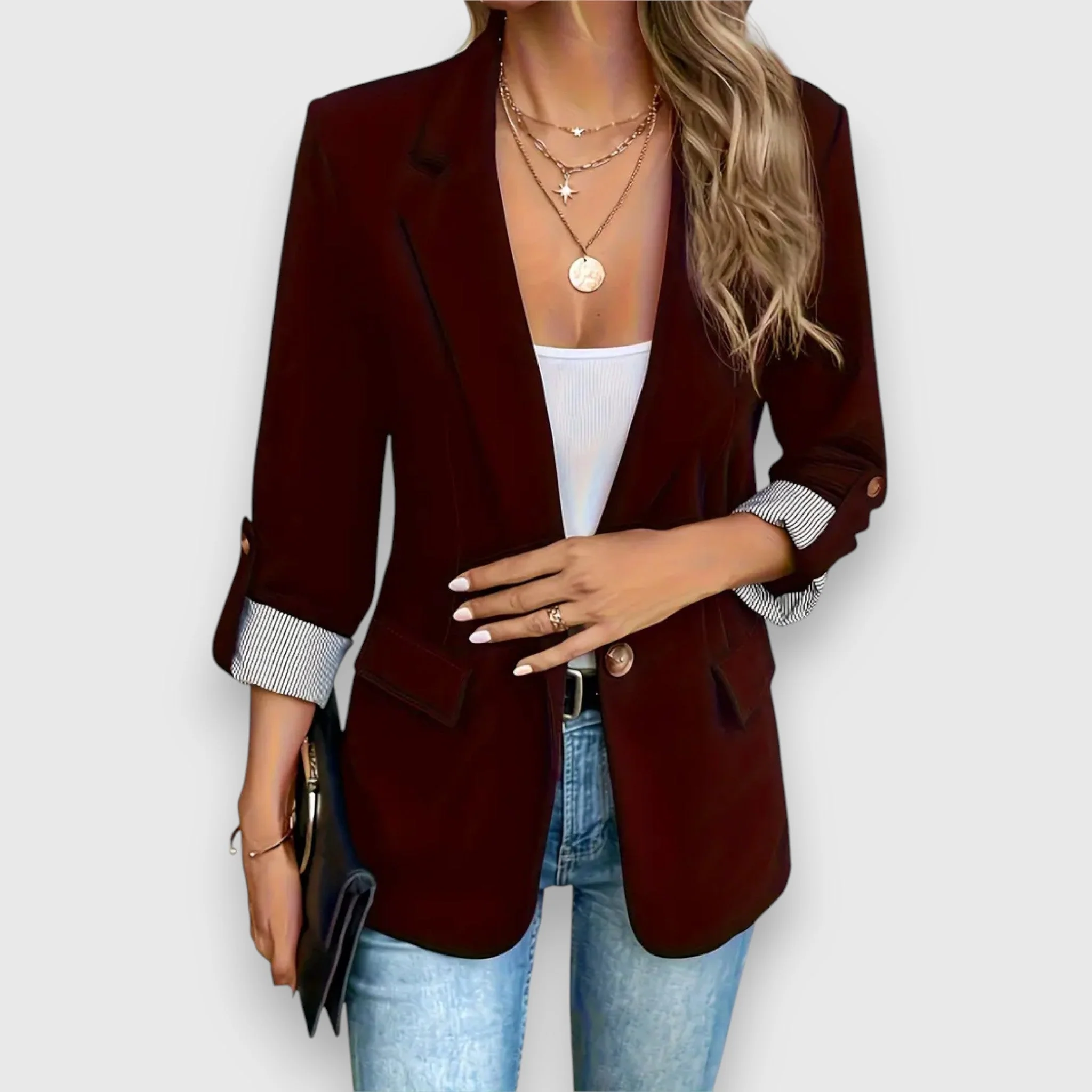Women's Blazer – Tailored Fit – Single-Breasted – Classic Lapels – Versatile Design - Image 3