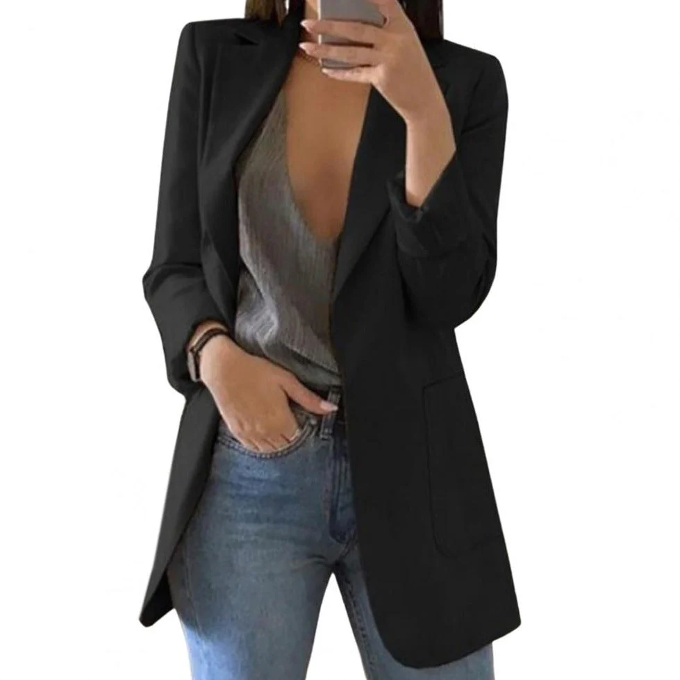 Ladies Blazer – Tailored Fit – Hip Length – Open Front – Large Pockets - Image 2