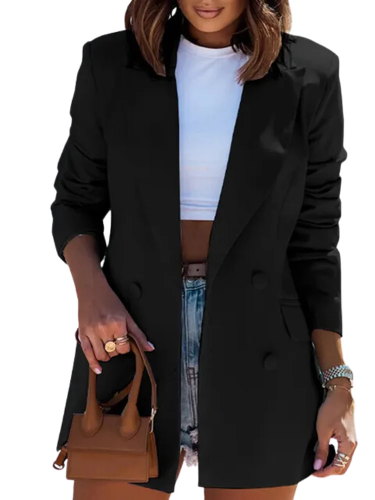Ladies Blazer - Double Breasted - Relaxed Fit - Long Model - Classic Design - Image 3