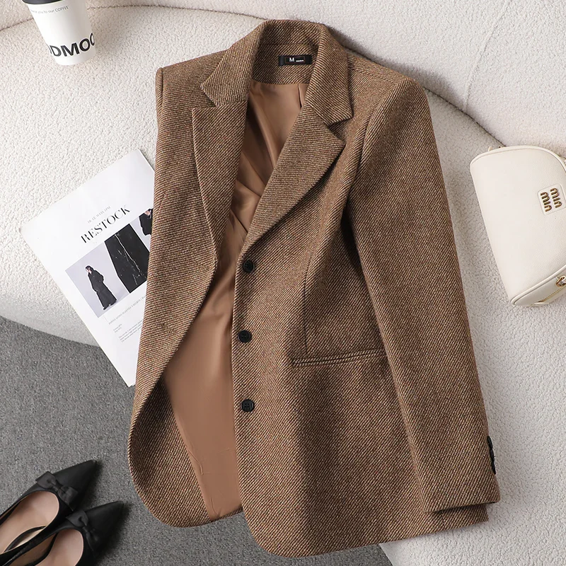 Women's Blazer – Wool – Tailored Fit – Single-Breasted – Notched Lapel – Pocket Details - Image 2
