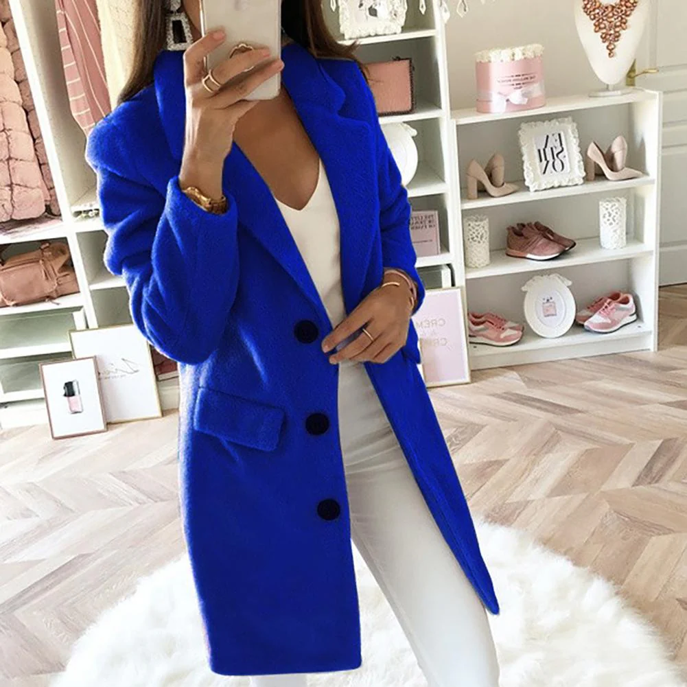 Ladies Blazer Jacket – Tailored Fit – Woolmix – Double-Breasted – Knee Length - Image 3