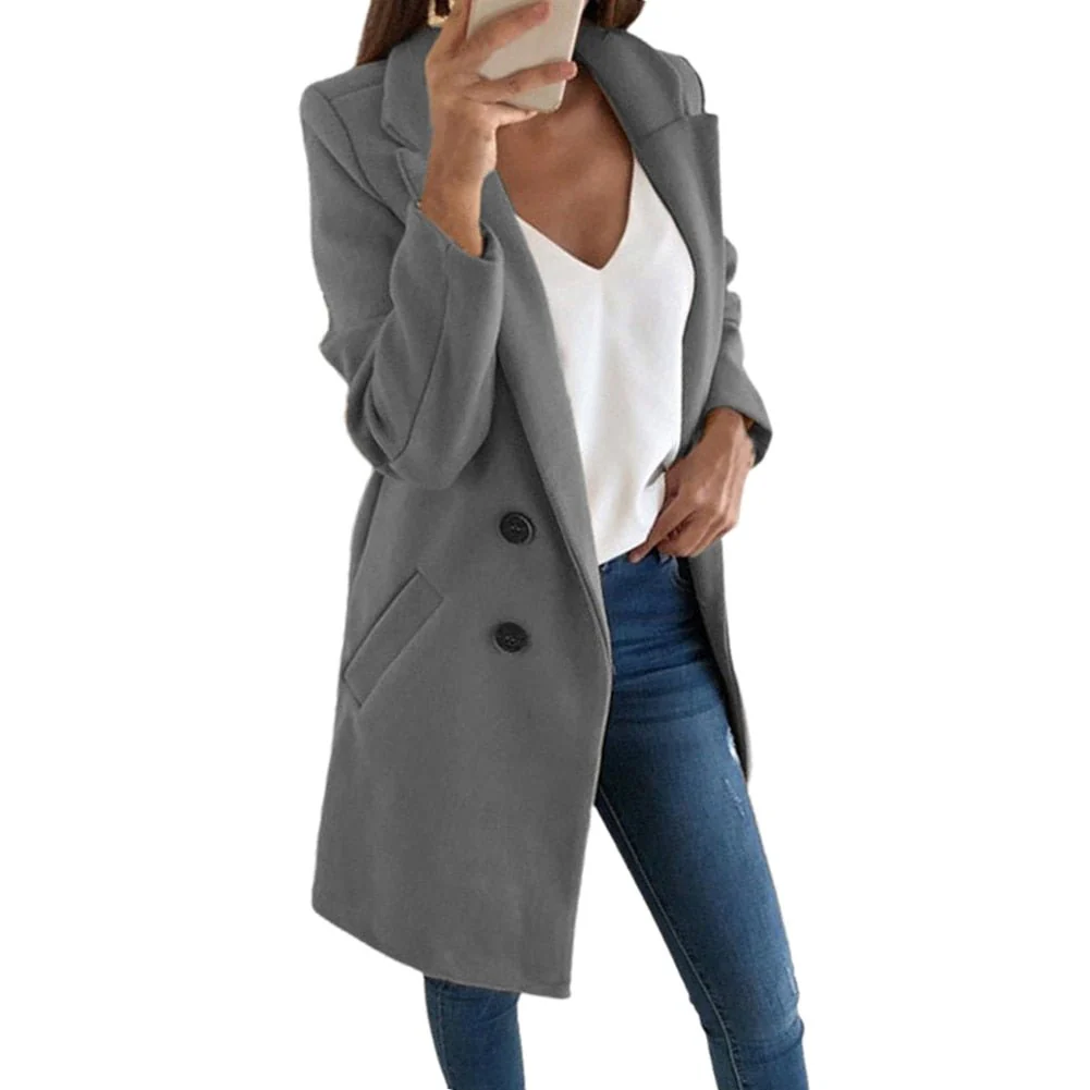 Ladies Blazer Jacket – Tailored Fit – Woolmix – Double-Breasted – Knee Length - Image 4
