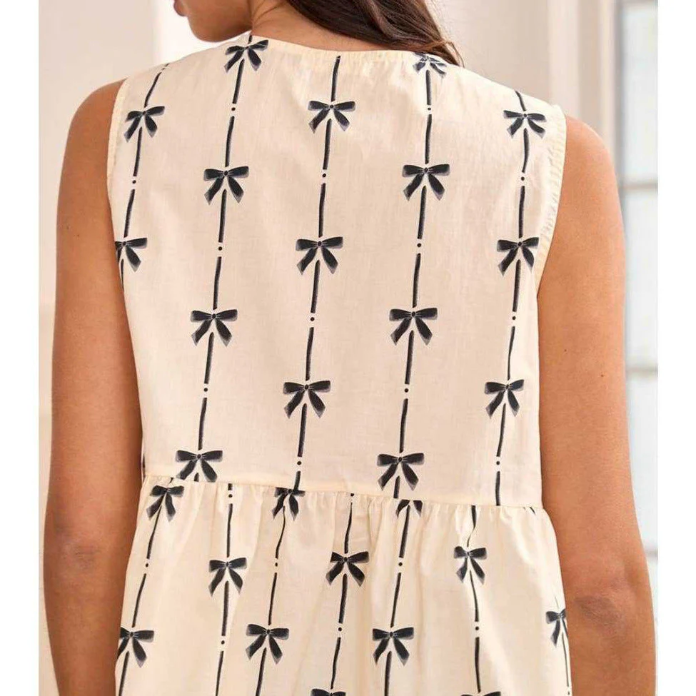 Ladies Blouse Sleeveless – Relaxed Fit – V-neck – Lightweight Breathable – Tiedetail - Image 5