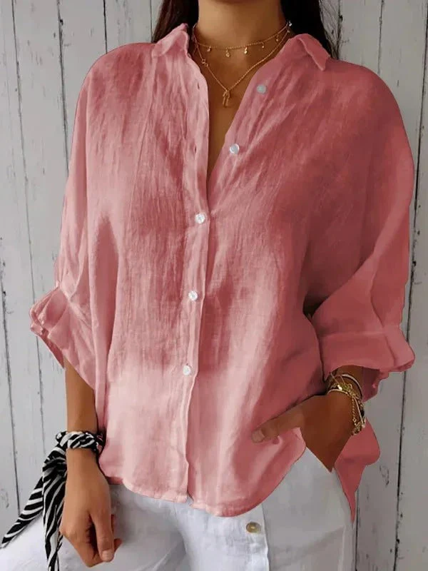 Women's Blouse – Relaxed Fit – Long Sleeves – Breathable Natural Textile - Image 5