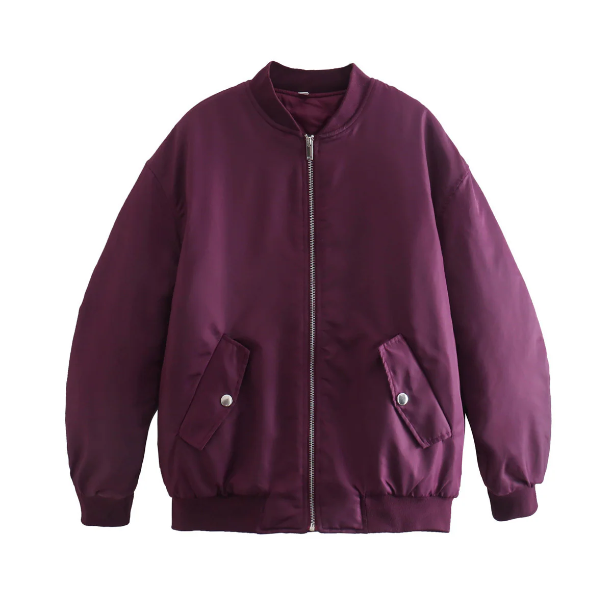 Women's bomber jacket – Oversized fit – Zipper closure – Padded – Streetwear style - Image 4