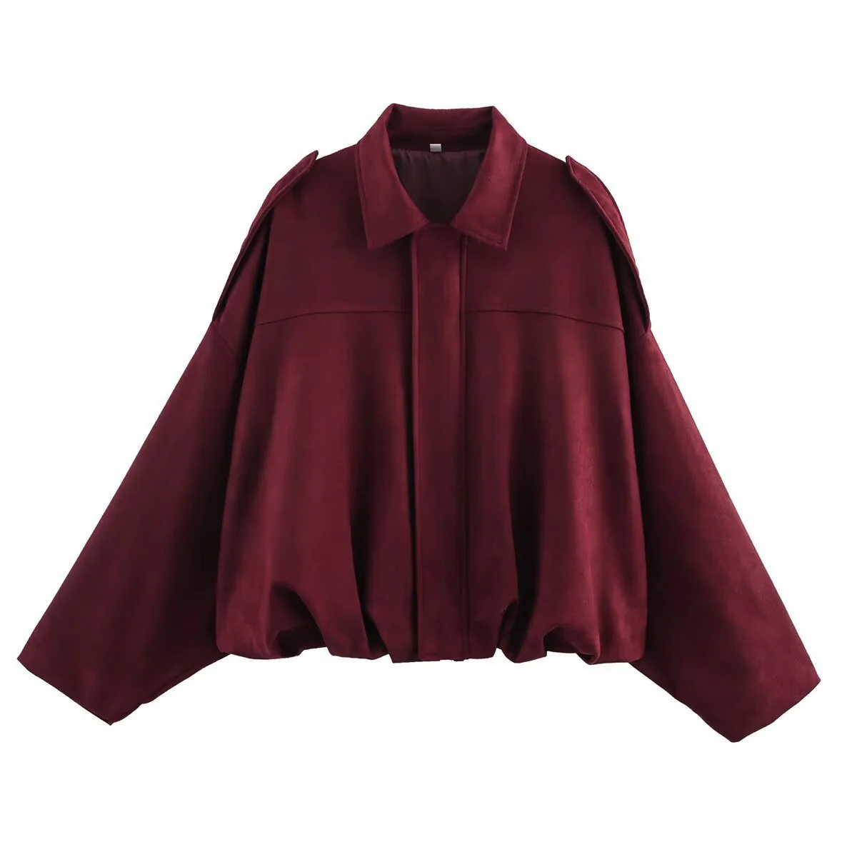 Women's bomber jacket – Oversized fit – Soft touch – Turn-down collar – Epaulettes - Image 3