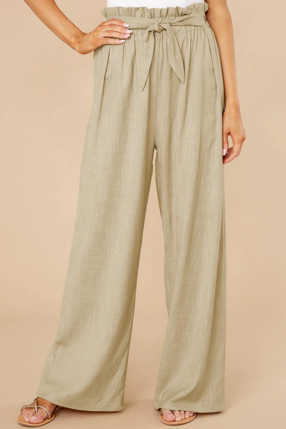 Women's Pants – High Waist – Wide Legs – Elastic Waistband – Breathable Fabric - Image 6