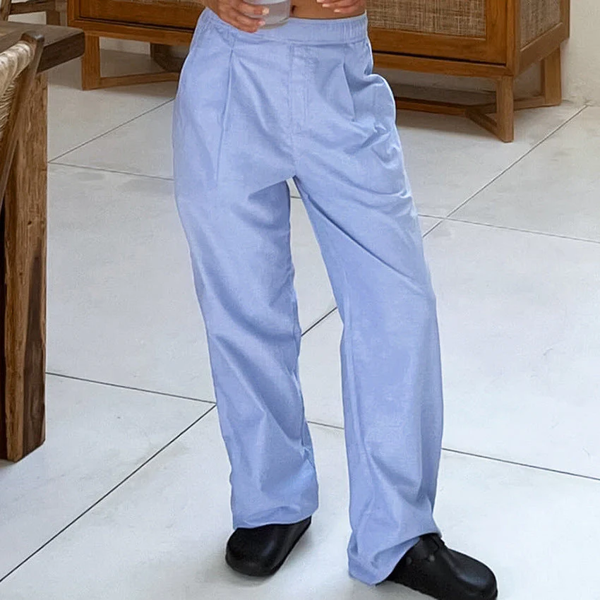 Women's Pants – High Waist – Wide Legs – Lightweight Breathable – With Pleats - Image 2