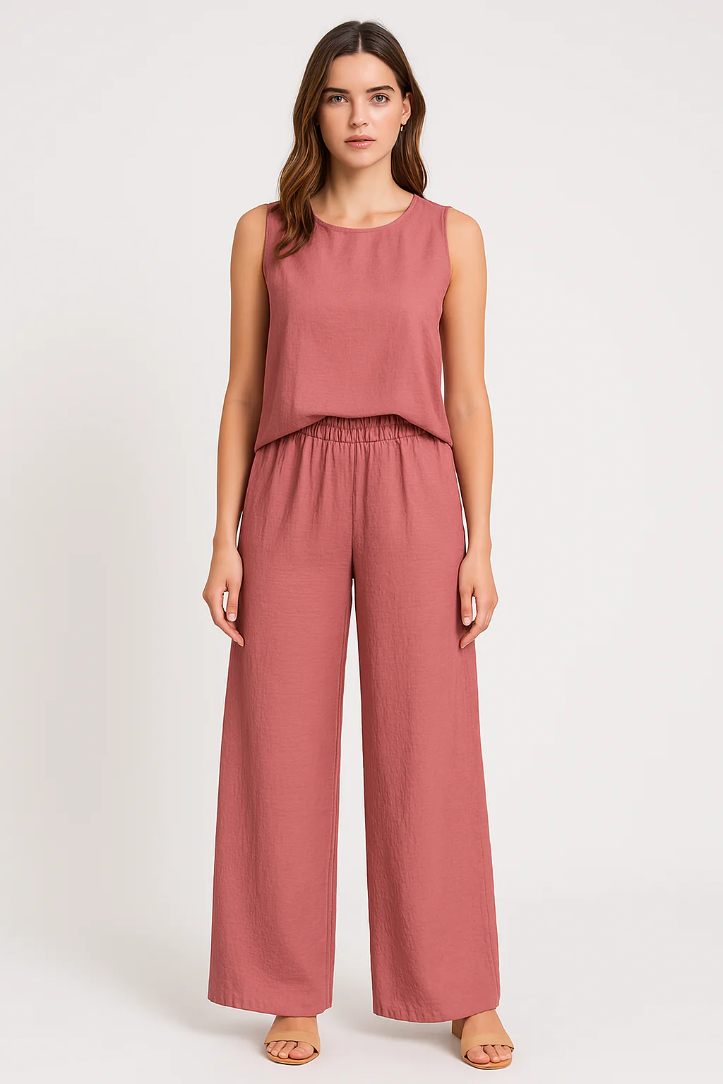Ladies Pants – Wide Leg – High Waist – Front Pleat – Breathable Linen Cotton - Image 11