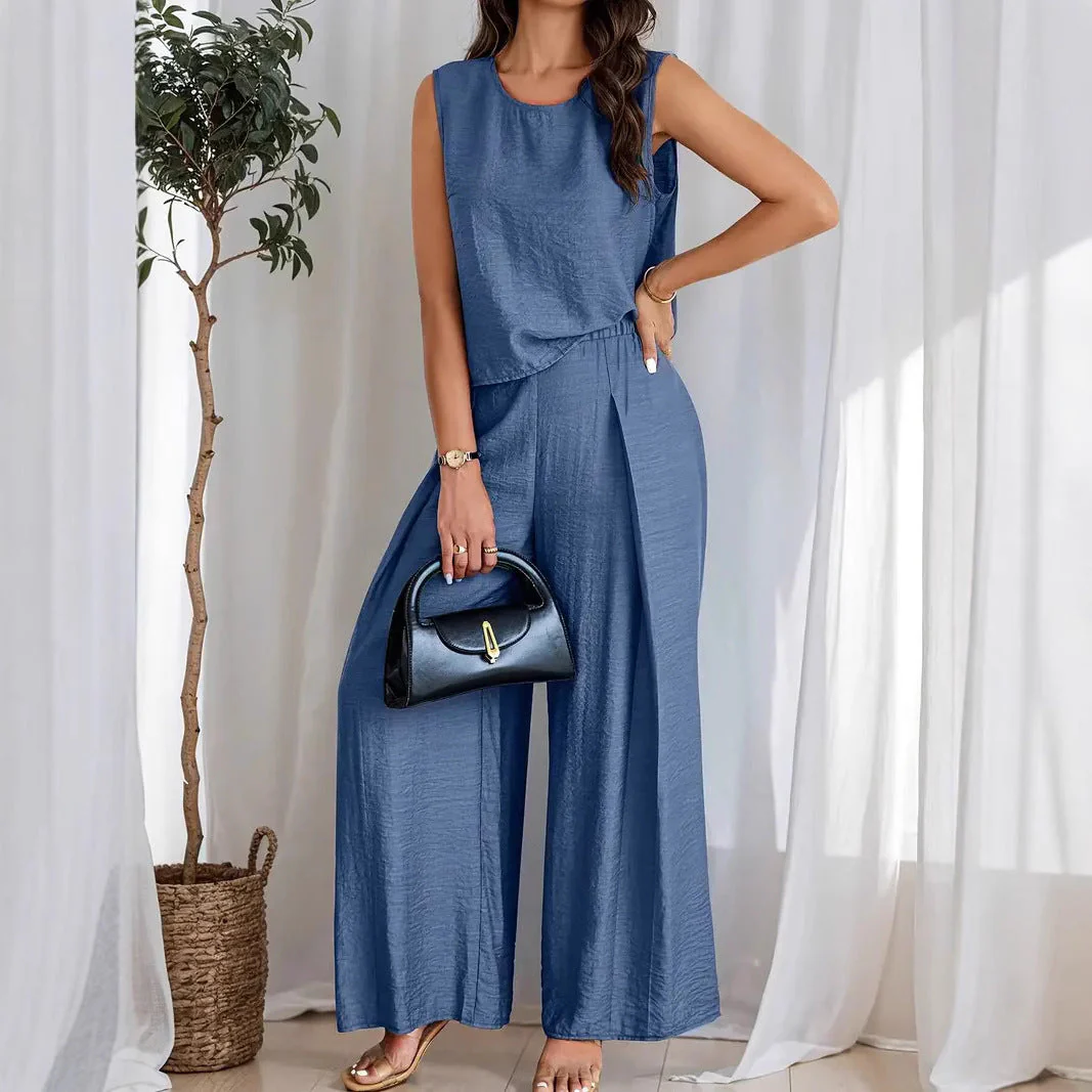 Ladies Pants – Wide Leg – High Waist – Front Pleat – Breathable Linen Cotton - Image 4