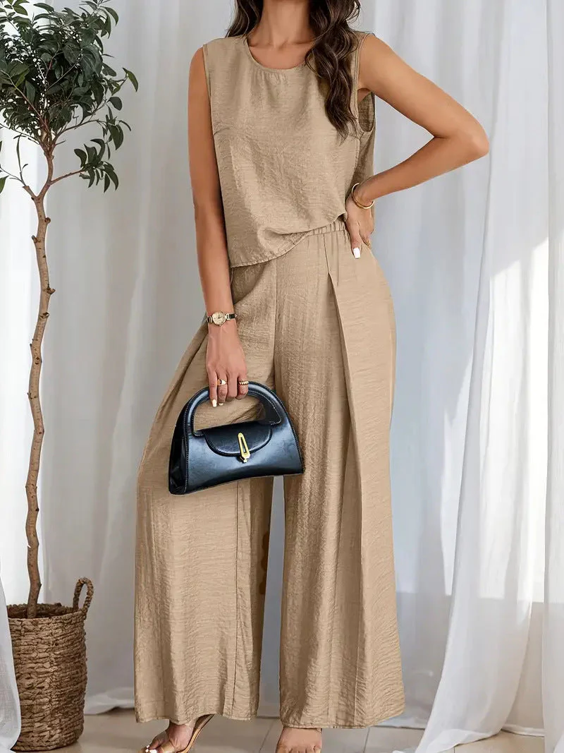 Ladies Pants – Wide Leg – High Waist – Front Pleat – Breathable Linen Cotton - Image 6