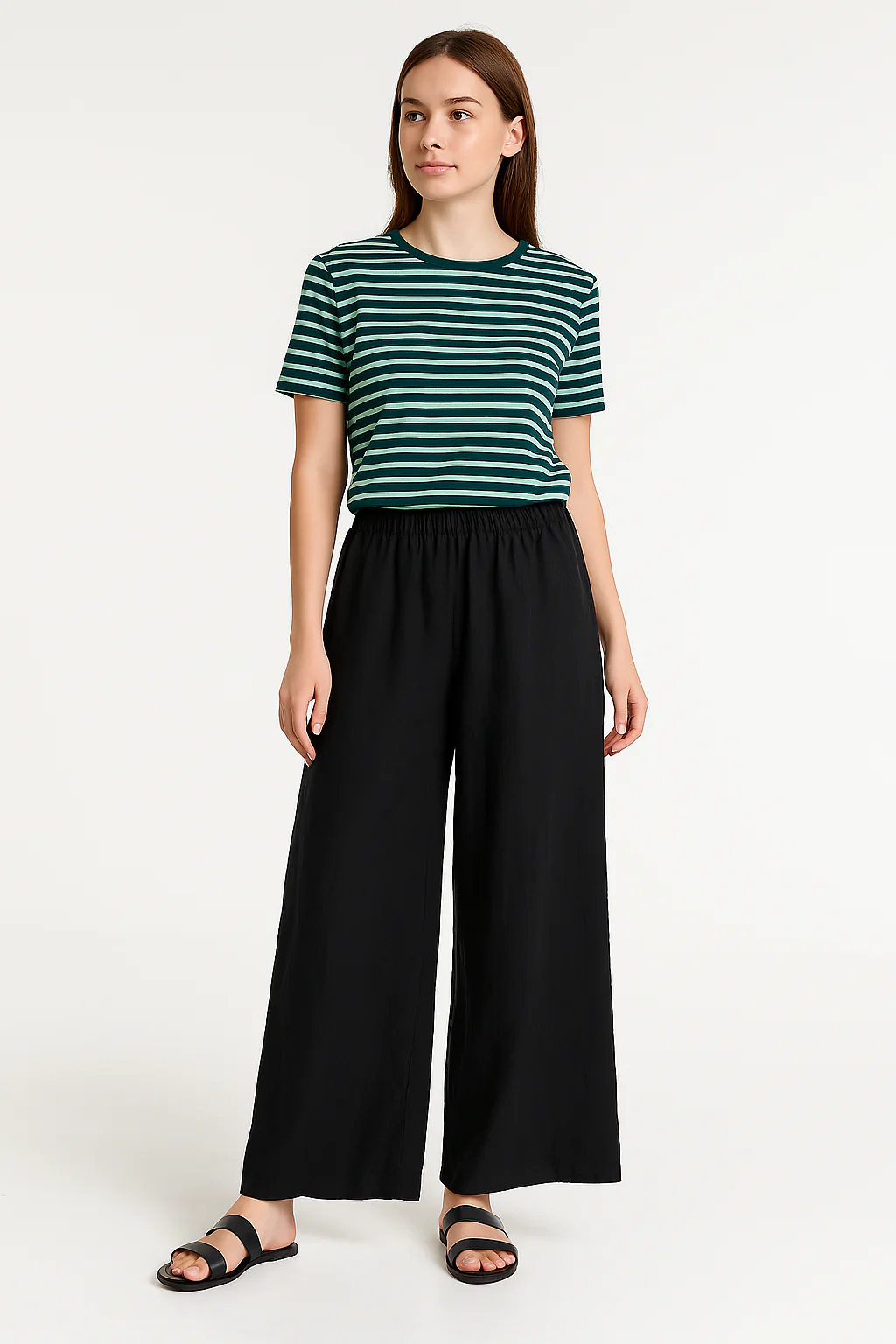 Women's Pants – Wide Legs – Breathable Material – Elastic Waist – Relaxed Fit - Image 2