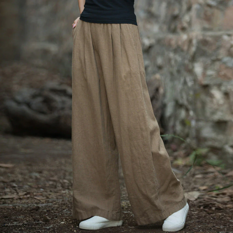 Women's Pants – Wide Legs – Breathable Material – Elastic Waist – Relaxed Fit - Image 8