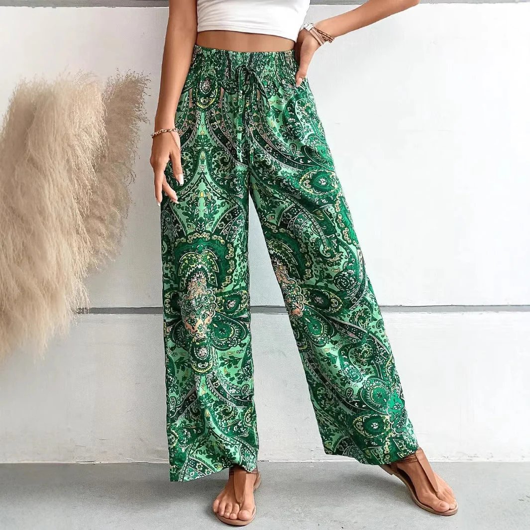 Ladies Trousers – Wide Legs – Elastic Waist – Breathable and Supple Model - Image 2
