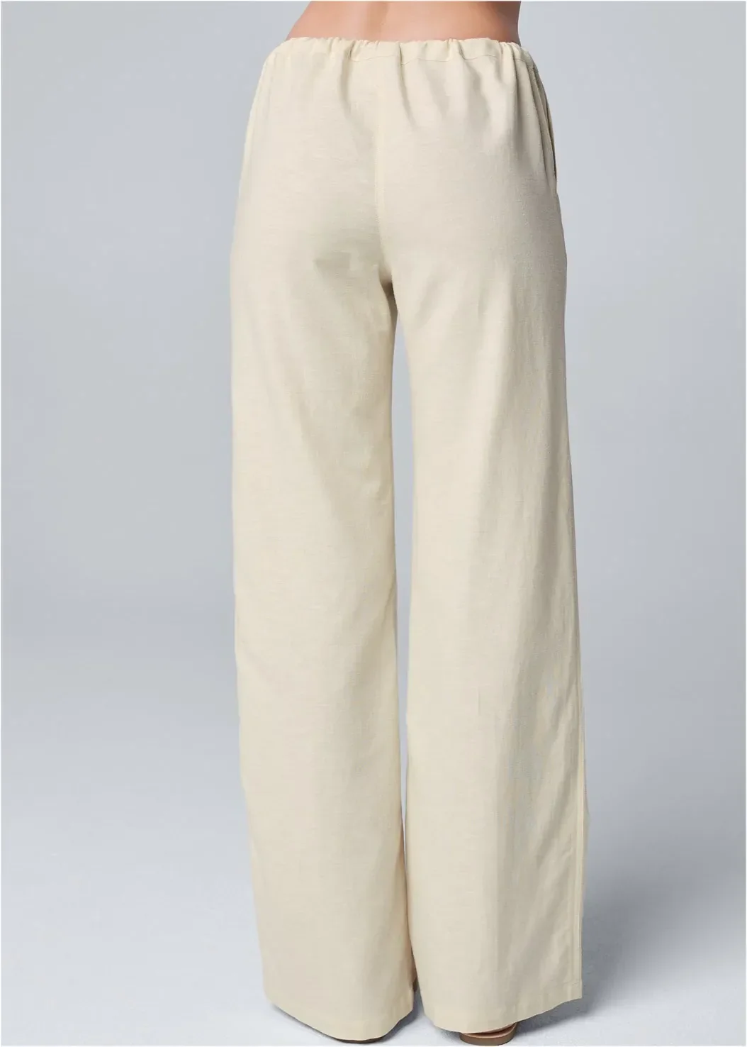 Ladies Pants – Wide Legs – High Waist – Elastic Waistband with Drawstring - Image 5