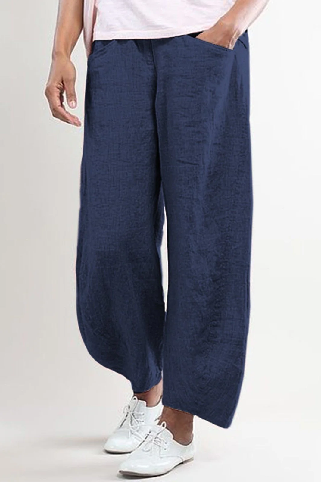 Women's Pants – Wide Legs – Loose Fit – Naturally Breathable – With Pockets - Image 2