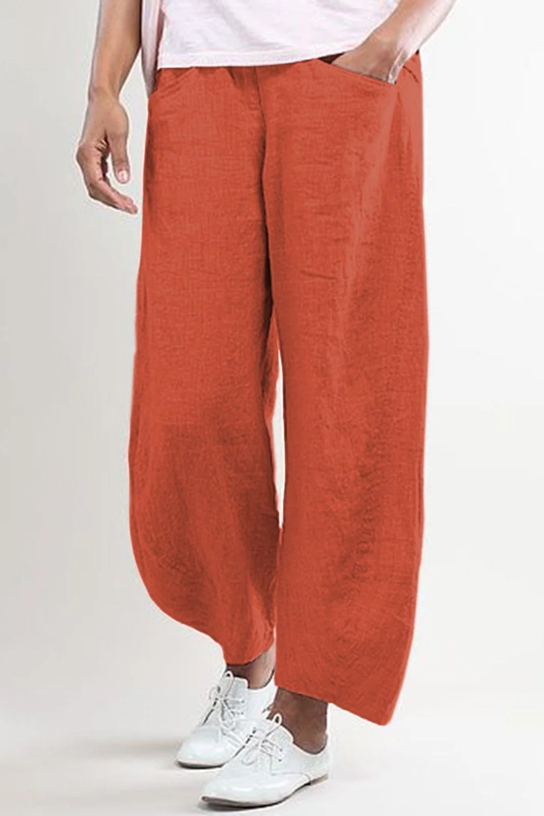 Women's Pants – Wide Legs – Loose Fit – Naturally Breathable – With Pockets - Image 4