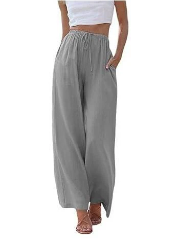 Ladies Trousers – Wide Legs – Relaxed Fit – Breathable – Drawstring Waist – Pockets - Image 5