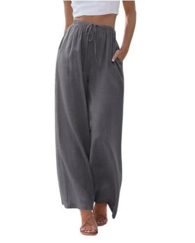 Ladies Trousers – Wide Legs – Relaxed Fit – Breathable – Drawstring Waist – Pockets - Image 6