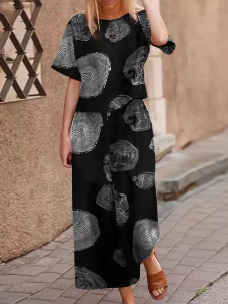 Ladies' Trousers – Wide Legs – Relaxed Fit – Natural Fabrics – Artistic Print - Image 3
