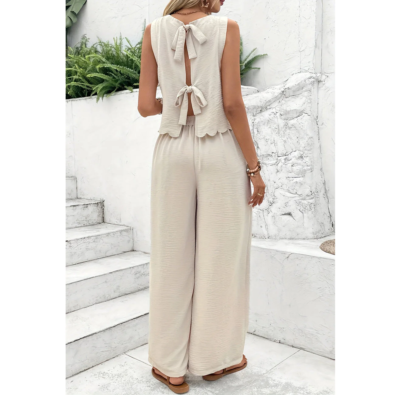 Women's Co-ord Set – Breathable Fabric – Wide Legs – Sleeveless Top – Relaxed Fit - Image 6