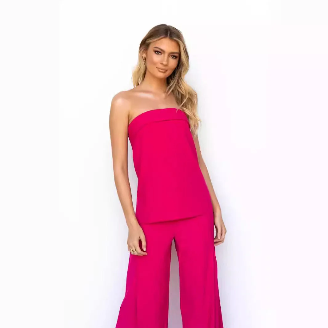 Ladies Co-ord Set – Off-Shoulder Top – High Waist Flared Pants – Flowy Fit - Image 4
