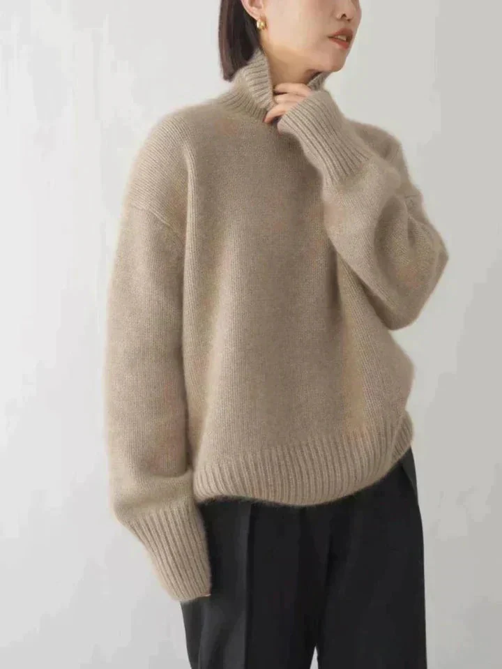 Ladies turtleneck – Oversized fit – Wool – Ribbed cuffs – Casual look - Image 2