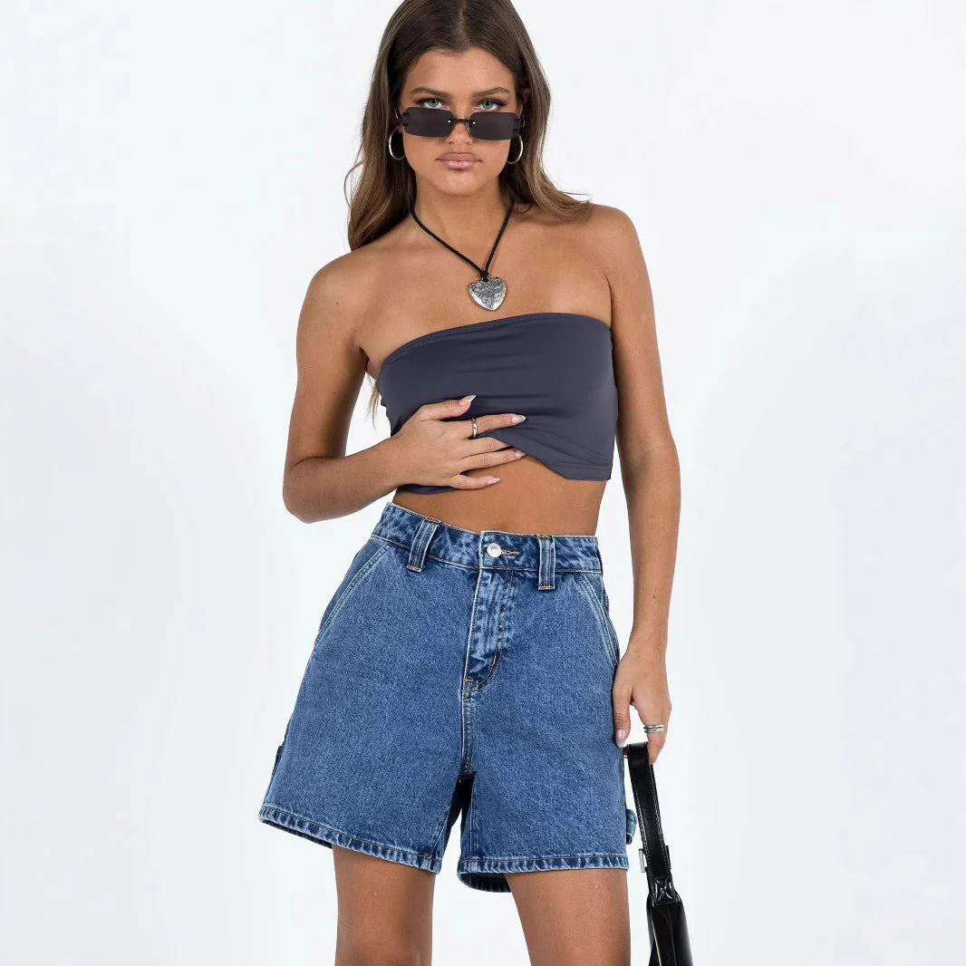 Women's Denim Shorts – Relaxed Fit – Mid-Rise – Five Pockets – Casual Style - Image 5