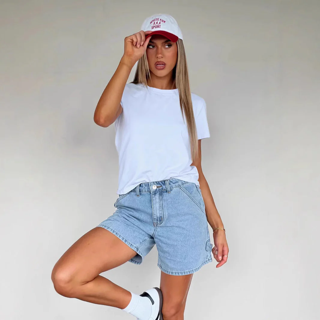 Women's Denim Shorts – Relaxed Fit – Mid-Rise – Five Pockets – Casual Style - Image 6