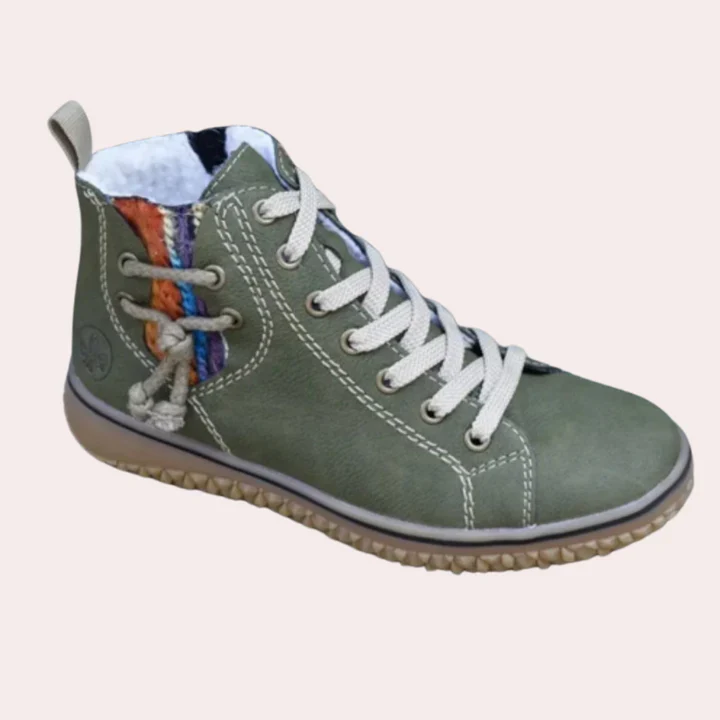 Women's Ankle Boots – Smooth Leather Look – Lace-up Closure – Structured Fit – Grip Sole - Image 2