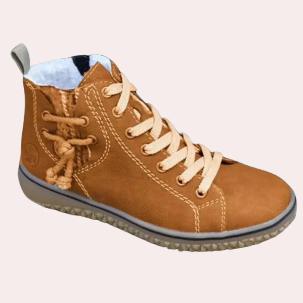 Women's Ankle Boots – Smooth Leather Look – Lace-up Closure – Structured Fit – Grip Sole - Image 3