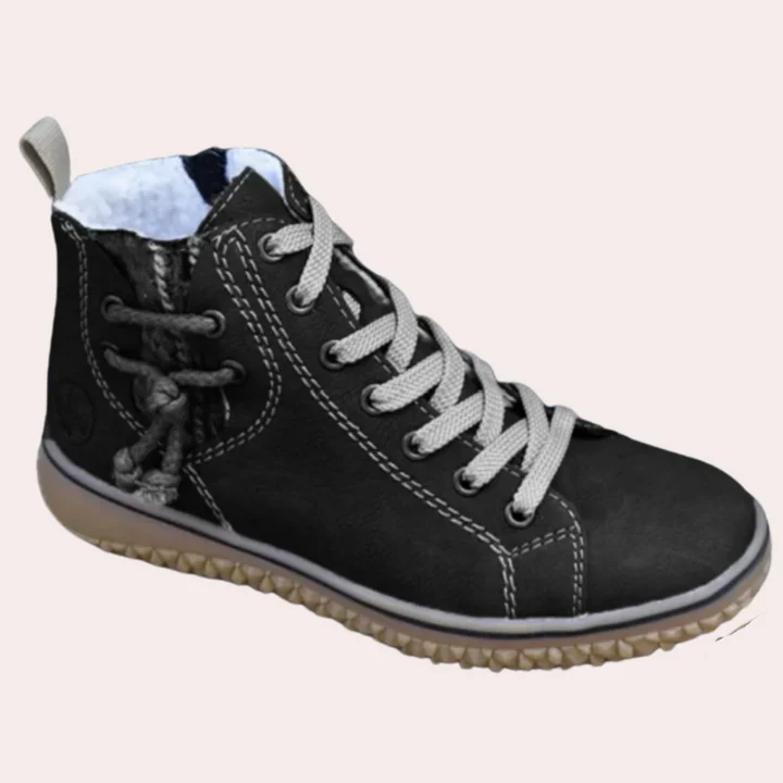 Women's Ankle Boots – Smooth Leather Look – Lace-up Closure – Structured Fit – Grip Sole - Image 5