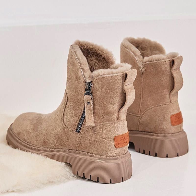 Women's Ankle Boots – Suede-look – Warm Lining – Anti-slip Sole – Side Zipper - Image 4