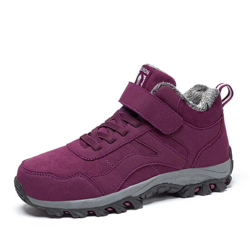 Women's Ankle Boots – Suede Look – Fur Lining – Anti-Slip Sole – Laces and Velcro - Image 3