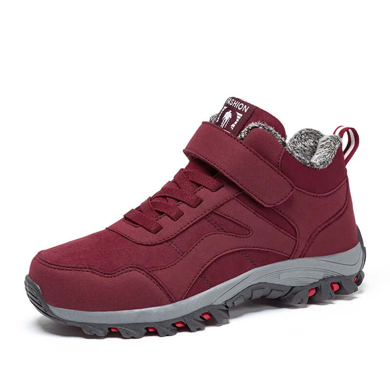 Women's Ankle Boots – Suede Look – Fur Lining – Anti-Slip Sole – Laces and Velcro - Image 7