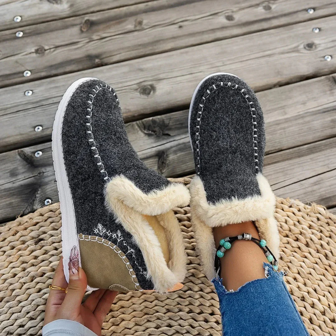 Women's Ankle Boots – Warm Lining – Felt Texture – Comfortable Fit - Image 2
