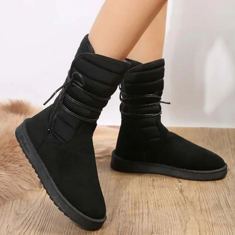 Women's Ankle Boots – Faux Fur Lining – Padded – Lace-Up – Anti-Slip Sole - Image 3